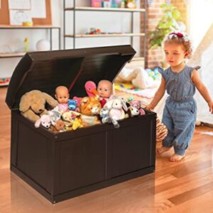 Hardwood Safety Hinge Barrel Top Toy Storage Chest