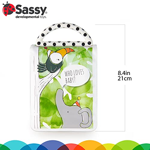 Sassy Developmental Look Book Photo Album | High Contrast Colors and Patterns | Drool Resistant Pages Hold Photos