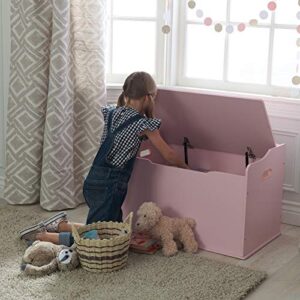 KidKraft Austin Wooden Toy Box/Bench with Safety Hinged Lid - Pink, Gift for Ages 3+, Amazon Exclusive