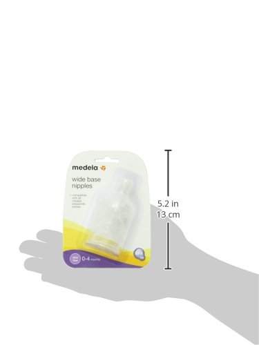 Medela Slow Flow Bottle Nipples with Wide Base, Baby Newborns Age 0-4 Months, Compatible with All Medela Breast Milk Bottles, Made Without BPA, 3 Count (Pack of 1)