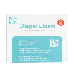 Bumkins Disposable Cloth Fabric Diaper Liner, Biodegradable, Neutral, 100 Count (Pack of 1)