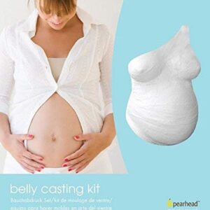 Pearhead Belly Casting Kit, Gender-Neutral Pregnancy Keepsake for Expecting Mothers, Mother’s Day Keepsake, Pregnant Belly Imprint DIY Plaster Mold Kit, White