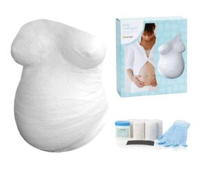 pearhead belly casting kit, gender-neutral pregnancy keepsake for expecting mothers, mother’s day keepsake, pregnant belly imprint diy plaster mold kit, white