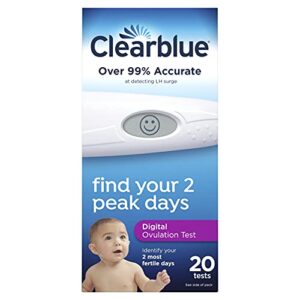 clearblue ovulation predictor kit, featuring ovulation test with digital results, 20 ovulation tests