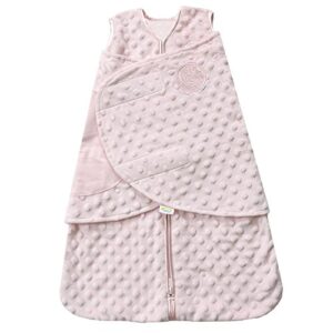 halo sleep sack swaddle plushy dot pink birth to 3 months