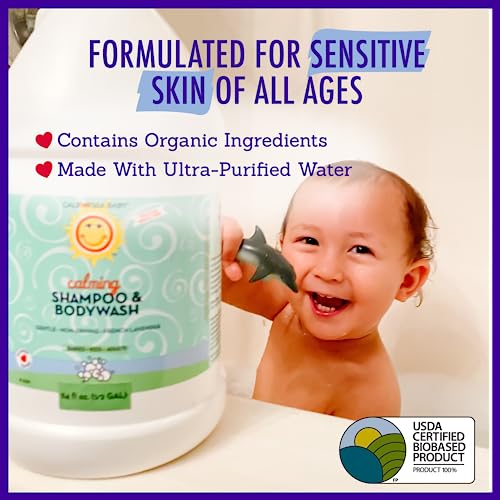 California Baby Calming Lavender Shampoo and Body Wash | 100% Plant-Based (USDA Certified) | Allergy Friendly | Baby Soap and Toddler Shampoo for Dry, Sensitive Skin | 562 mL / 19 fl. oz.