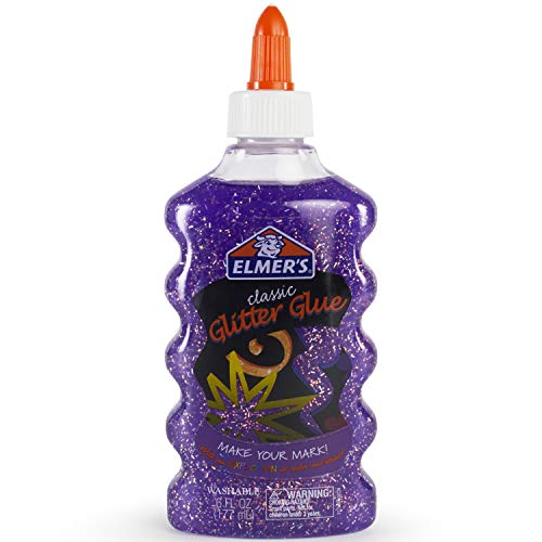 Elmer's Liquid Glitter Glue, Washable, Purple, 6 Ounces, 1 Count - Great For Making Slime