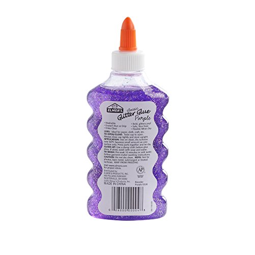 Elmer's Liquid Glitter Glue, Washable, Purple, 6 Ounces, 1 Count - Great For Making Slime