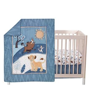 lambs & ivy lion king adventure 3piece baby crib bedding set, blue