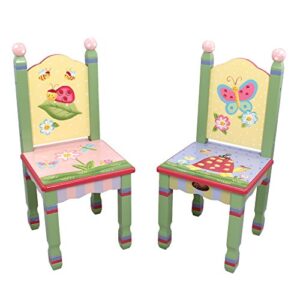 Fantasy Fields - Magic Garden Thematic Kids Wooden 2 Chairs Set, Imagination Inspiring Hand Crafted & Hand Painted Details