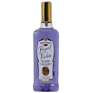 royal violets baby cologne with aloe vera for baby sensitive skin, relaxing aroma, 7.6 fl oz, bottle