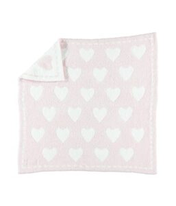 barefoot dreams cozychic dream receiving blanket - pink/white hearts