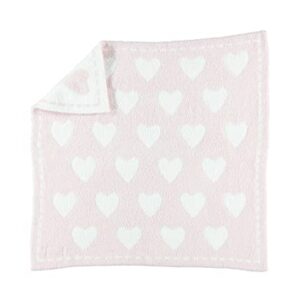 Barefoot Dreams CozyChic Dream Receiving Blanket - Pink/White Hearts