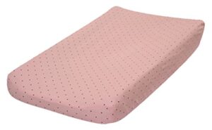 go mama go pink with chocolate polka dots changing pad cover, pink/brown