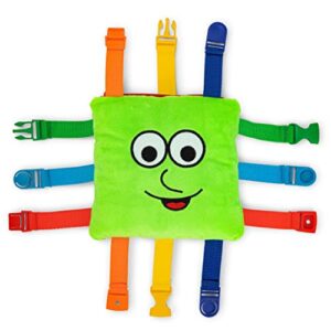 buckle toys - buster square - learning activity toy - develop fine motor skills and problem solving - toddler travel essential - educational classroom must have