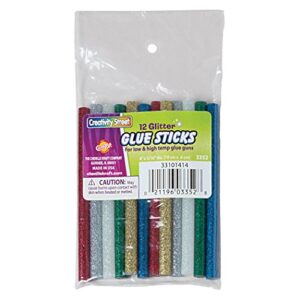 glitter glue sticks for hot glue gun - pack of 12 sticks assorted colors