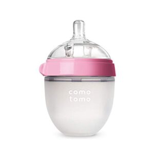 comotomo natural feel baby bottle, pink, 5 oz (pack of 1)