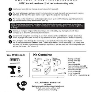 Safety Innovations No Hole Stairway Baby Gate Mounting Kit - Fits Posts from 2 3/4 inches to 3 5/8 inches Wide with Square or Round Tops - No Adhesives On Or Screws in Your Posts, (1-Pack)