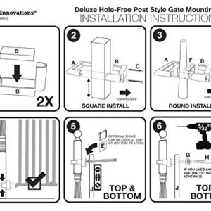 Safety Innovations No Hole Stairway Baby Gate Mounting Kit - Fits Posts from 2 3/4 inches to 3 5/8 inches Wide with Square or Round Tops - No Adhesives On Or Screws in Your Posts, (1-Pack)