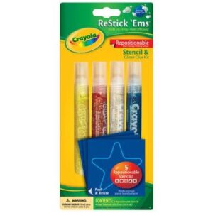 crayola restick 'ems stencil & glitter glue