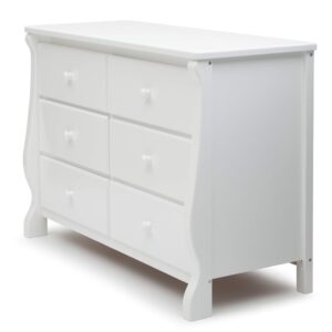 Delta Children Universal 6 Drawer Dresser, White