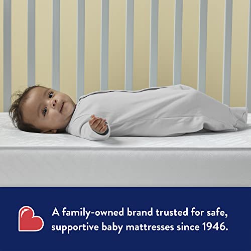 Kolcraft Pure Sleep Therapeutic Waterproof Toddler and Baby Crib Mattress - 150 Heavy Gauge Steel Coils - Made in USA, 52"x28", Extra Firm