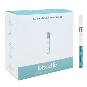 wondfo ovulation test strips - women fertility tracking and pregnancy planning with cycle-detecting lh surge - highly sensitive and fast result at home kit (50 count) - 25 miu/ml