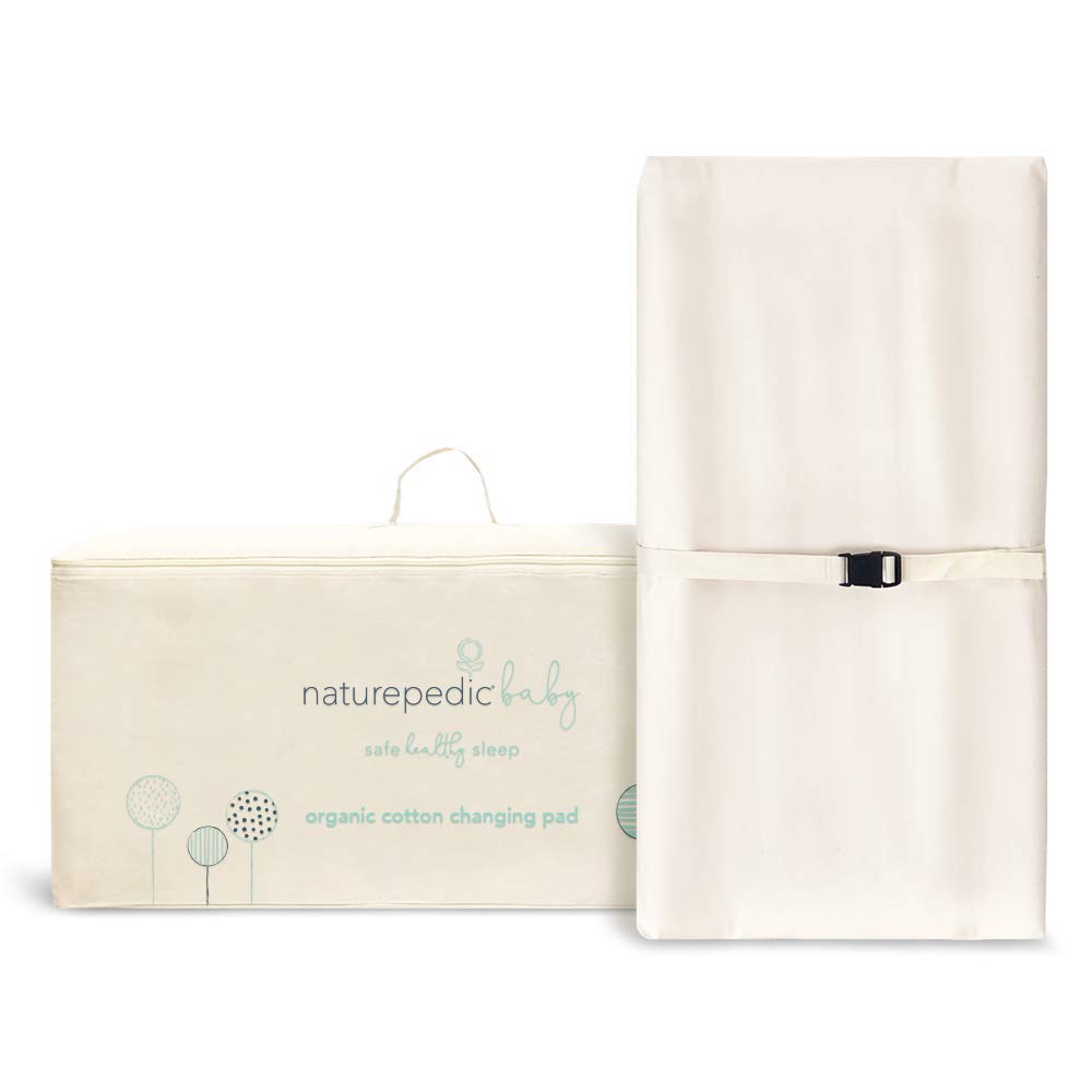Naturepedic Organic Contoured Changing Pad for Changing Table, Changing Pad Cover Sold Separately, 2-Sided