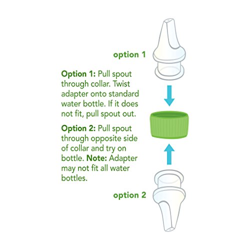 green sprouts Spout Adapter for Water Bottle, Quickly Converts a Standard Bottle into a Sippy Cup, Collar Fits Two Bottle Sizes, One Size