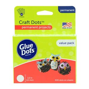 glue dots-8961 1/2" school 600pc craft value pack, 1/2 inch, clear