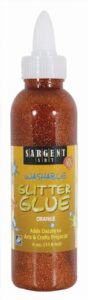 sargent art 22-1814 4-ounce glitter glue, orange