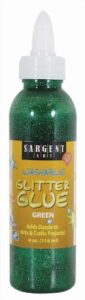 sargent art 4-ounce glitter glue, green, non-toxic, easy bonding, washable
