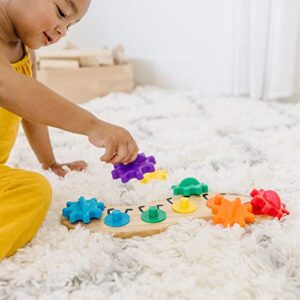 Melissa & Doug Rainbow Caterpillar Gear Toy With 6 Interchangeable Gears - For Toddlers And Babies