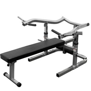 valor fitness bf-47 - weight bench press machine - 9 adjustable positions flat incline with converging arms - plate loaded - chest arm ab workout, home gym equipment 250 lb combined max