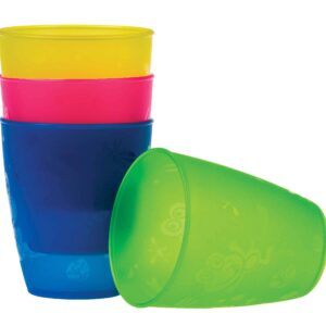 Nuby Plastic Fun Drinking Tumblers, Colors May Vary, 10 Oz, 4 Count