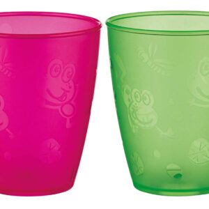 Nuby Plastic Fun Drinking Tumblers, Colors May Vary, 10 Oz, 4 Count