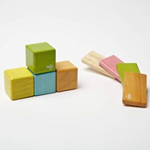 8 Piece Tegu Pocket Pouch Magnetic Wooden Block Set, Tints