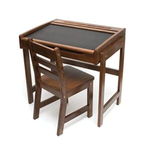 lipper international child's chalkboard desk and chair, 2-piece set, walnut finish