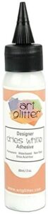 art institute glitter designer dries adhesive sheet, white, 2-ounce tip