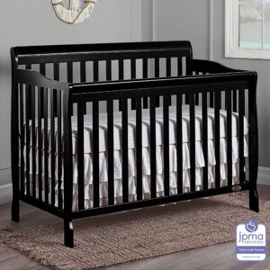 Dream On Me Ashton 5-in-1 Convertible Crib in Black, Greenguard Gold Certified , 50x36x44 Inch (Pack of 1)