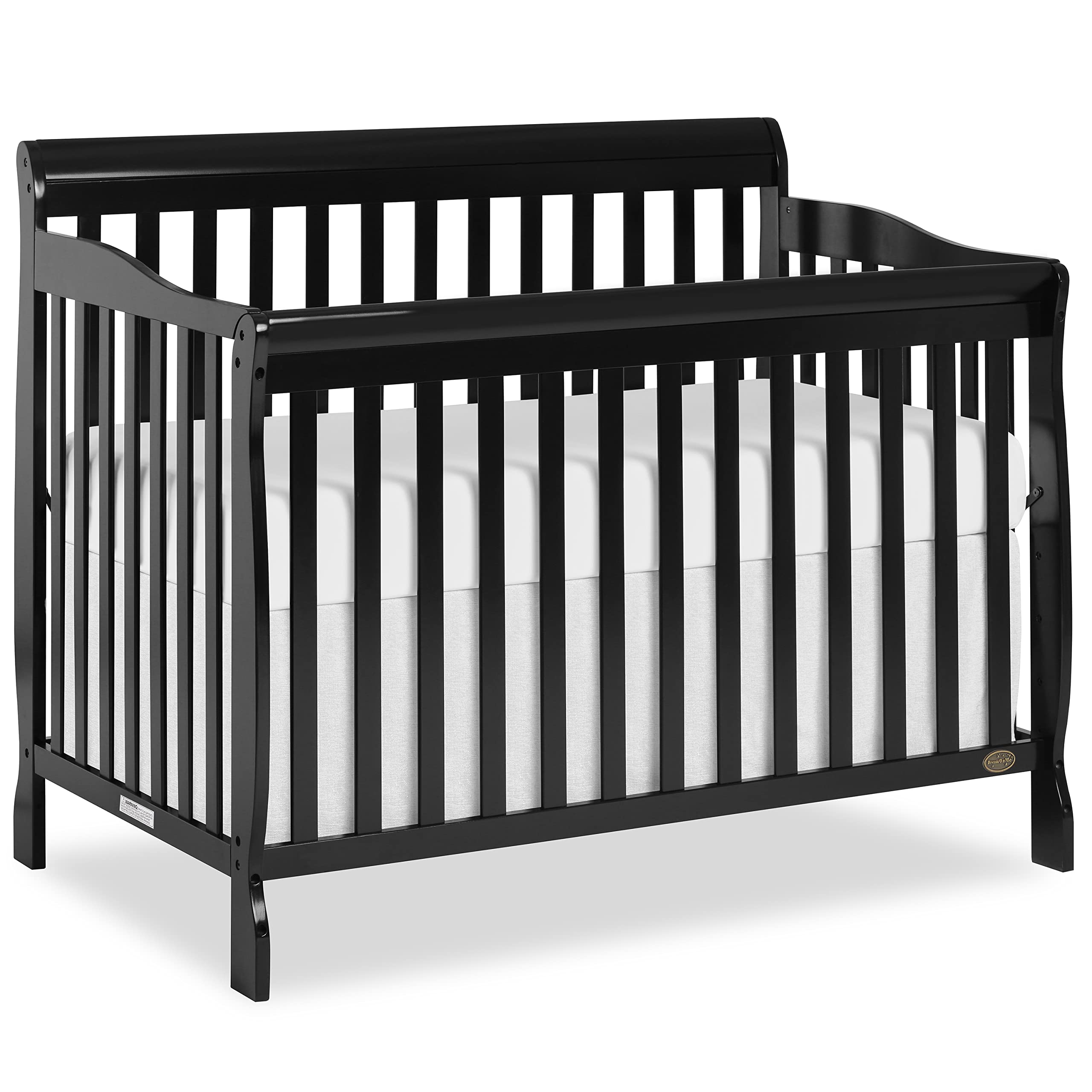 Dream On Me Ashton 5-in-1 Convertible Crib in Black, Greenguard Gold Certified , 50x36x44 Inch (Pack of 1)