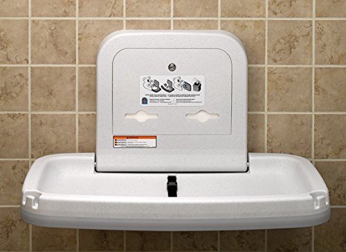 Koala Kare KB200-05 Horizontal Wall Mounted Baby Changing Station, White Granite