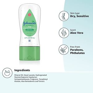 Johnson's Baby Oil Gel with Aloe Vera & Vitamin E, Hypoallergenic Baby Skin Care, 6.5 fl. oz