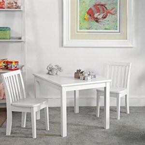 International Concepts 3 Piece Children's Table and Chairs, Linen White