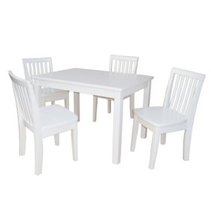 international concepts 5-piece 2532 table with 4 mission juvenile chairs, linen white finish