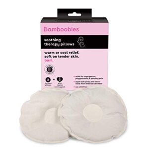 bamboobies women’s soothing nursing pillows, natural, heating pad or cold compress for breastfeeding, made in the usa
