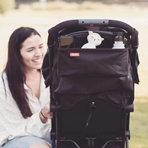 Diono Buggy Buddy Universal Stroller Organizer with Cup Holders, Secure Attachment, Zippered Pockets, Safe & Secure, Black