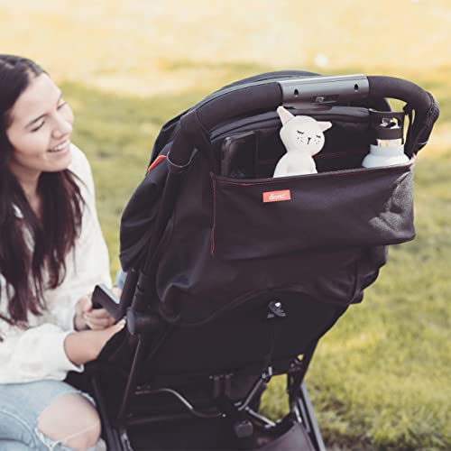 Diono Buggy Buddy Universal Stroller Organizer with Cup Holders, Secure Attachment, Zippered Pockets, Safe & Secure, Black