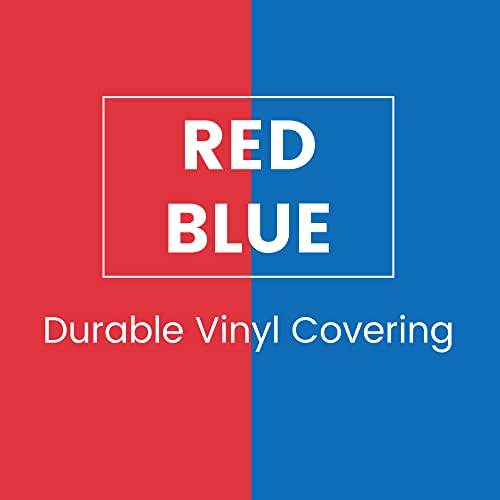 ECR4Kids Premium Folding Rest Mat, 3-Section, 2in, Classroom Furniture, Blue/Red, 5-Pack