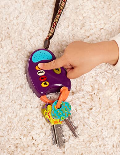 B. toys – Purple FunKeys – Toy Car Keys – Key Fob with Lights & Sounds – Interactive Baby Toy – Pretend Keys for Babies, Toddlers – 6 Months +